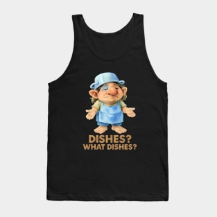 Funny Kitchen Troll Dishwasher Chef Tank Top